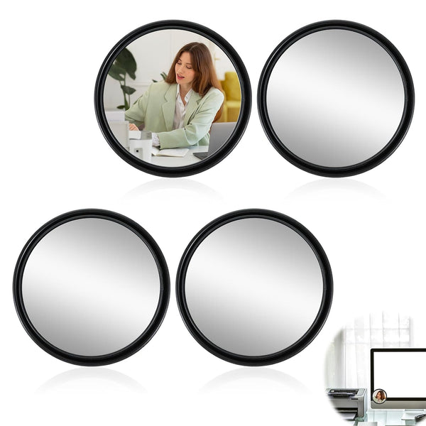 DOPENSPI 4PCS Cubicle Mirror, 2.3" Adjustable Cubicle Mirror to See Behind You Monitor