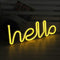 Neon Light, LED Hello Neon Word Sign, Decorative Lights for Kids Room, USB Battery Powered, Warm White
