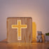 3D Lampeez Jesus Cross Wooden Lamp Novelty Night Light Illusion lamp for Kids, Kids Decoration Lamp USB Power Bedroom
