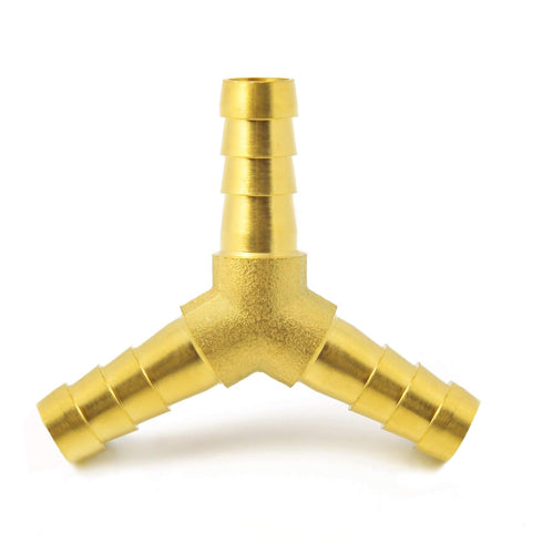 Brass 1/2" Hose Barb 3 Way Wye Y Shape Barbed Splitter Fitting for Water, Fuel, Air