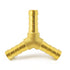 Brass 3/8" Hose Barb 3 Way Wye Y Shape Barbed Splitter Fitting for Water Fuel Air