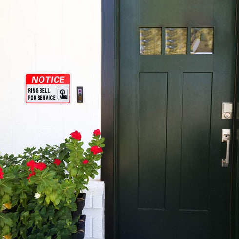 2-Pack Ring Bell for Service Sign, 10"x 7", .04" Aluminum Reflective Sign, Rust Free, Weatherproof