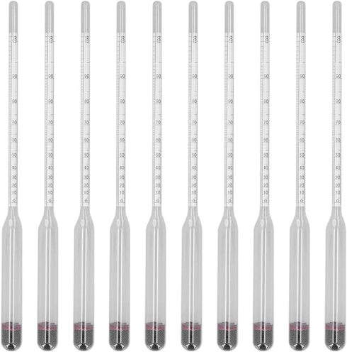 Cloimei 10Pcs Hydrometer Wine Tester Beer Meter Glass Hydrometer Kit Measuring Tool for Home Brewing Wine Making