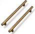 Goo-Ki Vintage Brass Drawer Handles, 2-Pack, 6-1/4 in (160mm) Hole Centers, Straight Bar Pull, Antique Bronze Solid