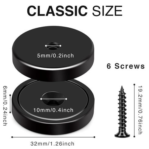 MIKEDE 110LB Strong Magnets, Heavy Duty Black Neodymium Cup Magnets with Countersunk Hole, 10 Pack