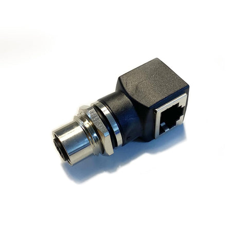 M12 4 Pin Female to RJ45 Female Connector, IP67 Waterproof Straight Adapter for Industrial Sensor D Code