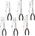 6PCS Set, 11" 45 90 5/16", 1/2" 3/4" Mayouko Extra Long Reach Pliers Straight, and Bent Nose, and Circle Nose Pliers