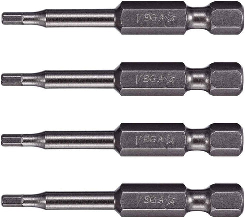 VEGA 3/32" Hex Power Bits, Professional Grade Inch Hex Shank, 2 Inch Power Bits (Pack of 4)