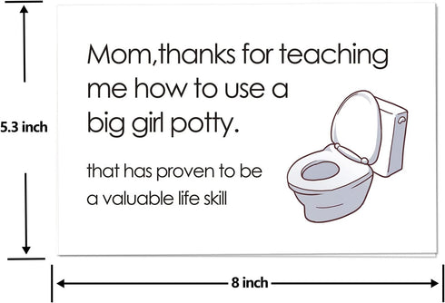Arsagen Thank You Mom Card, Funny Mother's Day Card From Daughter, Sincerely Happy Birthday Day Card for Mom - Big Girl