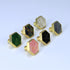 Gold Hexagon Cabinet Knobs, Modern Furniture Knob and Handles, 4 Pcs Kitchen Cabinet Handles with White Zinc Alloy Pull