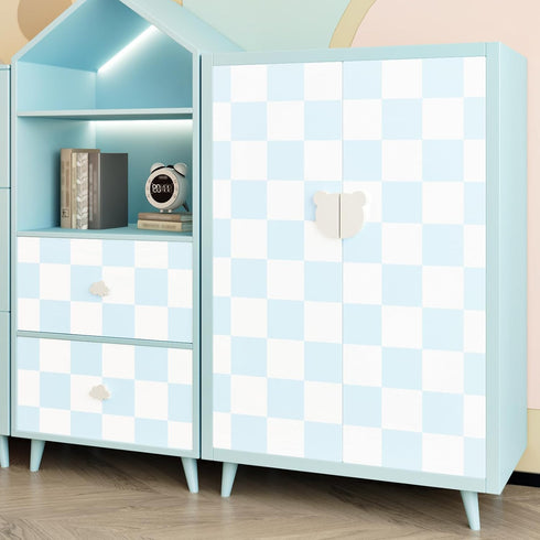 17.5"x314" Countertops Blue and White Checkered Wallpaper Pee SND Stick Self Adhesive Plaid Contact Paper Gingham