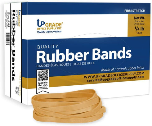 Upgrade Office Supply UPG22964 Rubber Bands, Size #64 (3-1/2" x 1/4"), Natural Crepe, 12 Oz Box