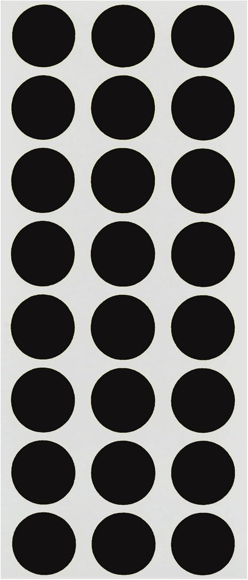 ChromaLabel 0.50 Inch Round Label, Removable Color Code Dot Stickers, 1200 Pack, Black