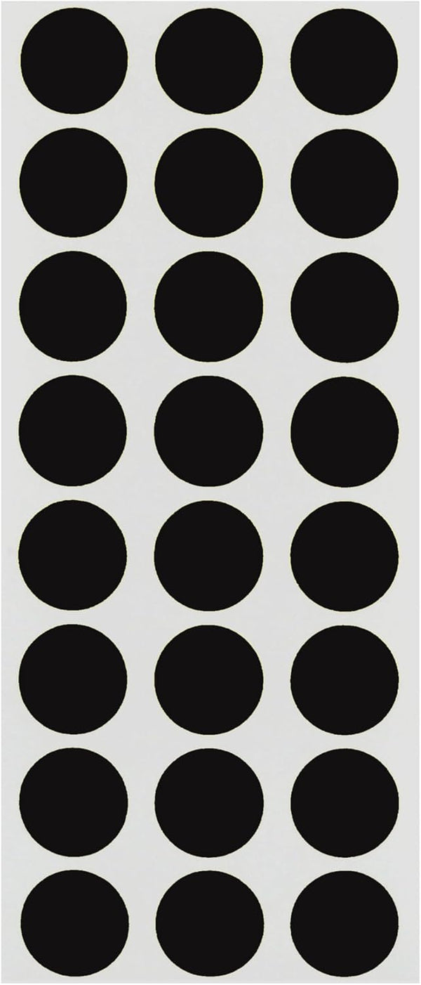 ChromaLabel 0.50 Inch Round Label, Removable Color Code Dot Stickers, 1200 Pack, Black