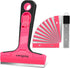 Razor Blade Scraper Tool, 4" Razor Scraper with 20Pcs Replacement Blades, Pink Glass Scraper for Removing Decals