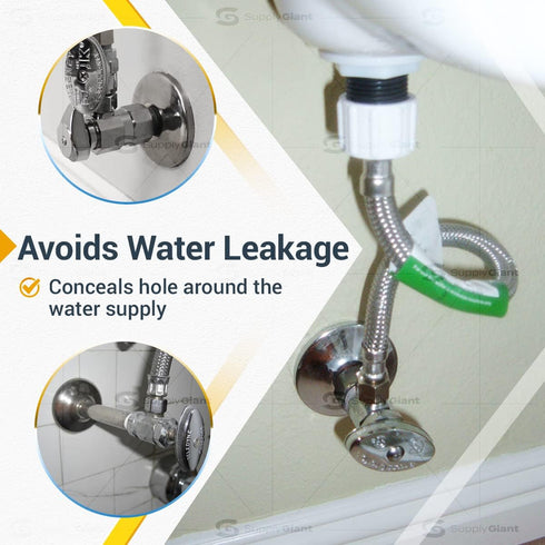 F-25350-25 3/8 inch IPS Sure Grip Flange Escutcheon Plate for Steel Tubing, Shallow, Chrome (Pack of 25)