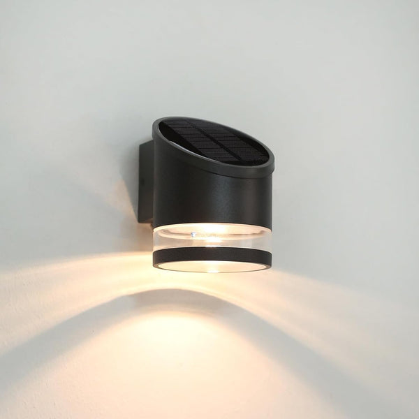 HFVLITE Solar Wall Light Outdoor Dusk to Dawn, Aluminum Wall Sconce IP54 Waterproof,