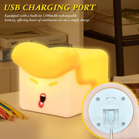 3 Dimmable/Timer Fun Night Light, Hilarious Silicone Squishy Lighted Tap Light, Levels Night Light, USB Rechargeable