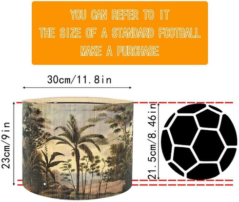 Generic 11.8 9 Inch, Bamboo Lamp shade with Green Floral Design, Drum Shape for table lamps and floor lamps, Art Deco