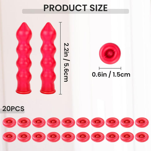 Universal Fit Caulk Saver Cap, Red Caulk Tube Sealer for Sealing and Preserving, 10 Caps