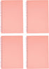 Yansanido Spiral Notebook, 4 Pcs A5 Thick Plastic Hardcover 8mm Ruled Pink 80 Sheets -160 Pages Journals for Study and Notes (Ruled-4pcs Light Pink, A5)