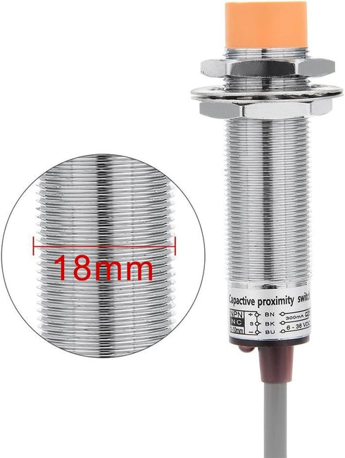 LJ18A3-8-Z/BX 8mm Approach Sensor Inductive Proximity NPN NO Switch DC 6-36V Cylinder Type
