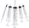 5pcs Plastic Syringes - 1ml, 3ml, 5ml, 10ml, 20ml, Reusable No Needle Measuring Syringes for Lab, Pet Feeding, Oil