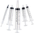 5pcs Plastic Syringes - 1ml, 3ml, 5ml, 10ml, 20ml, Reusable No Needle Measuring Syringes for Lab, Pet Feeding, Oil