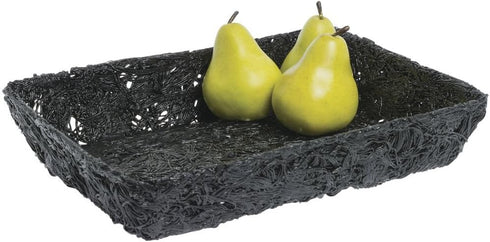 11" 15" 3" Ventilated Produce Tray Rectangular Black Plastic Ventilated Produce Tray - L x W x H