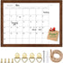 TORASO Dry Erase Monthly Calendar Board, Solid Wood Frame Magnetic Whiteboard for Wall, 12"x 16" Walnut Brown