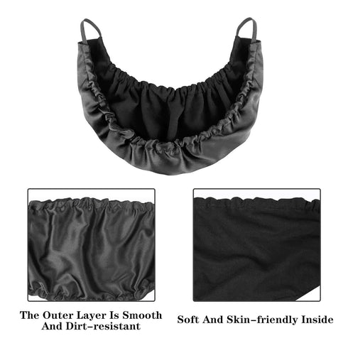 Sluswallow Black Beard Bonnet Beard Bandana for Men Facial Hair Beard Bib Adjustable Beard Guard Cover Mens Bedtime