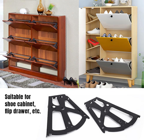 2 Shoe Cabinet Hinge, Layers Shoe Cabinet Flip Frame Shoe Rack Hinges Flip Drawer Hinge Hardware Parts for Shoe