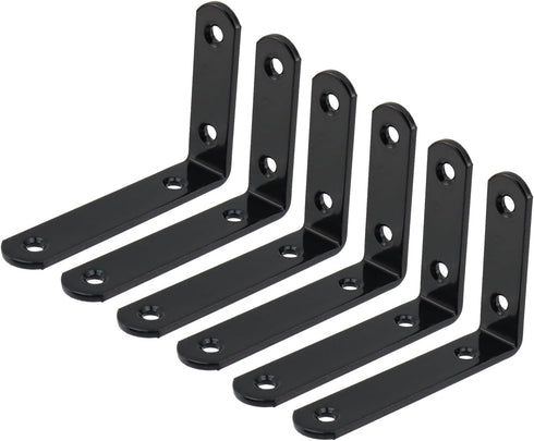 Woogim 6 PCS L Shape Wall Shelf Brackets,Shelf Support Corner Bracket for