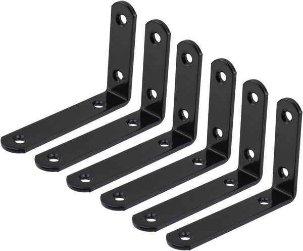 Woogim 6 PCS L Shape Wall Shelf Brackets,Shelf Support Corner Bracket for