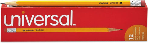 Universal UNV55400 HB #2 Woodcase Pencil - Yellow Barrel/Black Lead (1-Dozen)