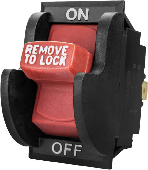 POWERTEC 120V/230V Dual Voltage On/Off Safety Toggle Switch for Power Tools, Fits Table Saw, Router Table
