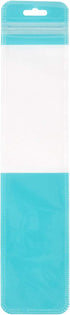 (100, 2.36 inch 10.63 inch) Clear Window Half Turquoise Green Plastic Resealable Bags with Butterfly Hang Hole