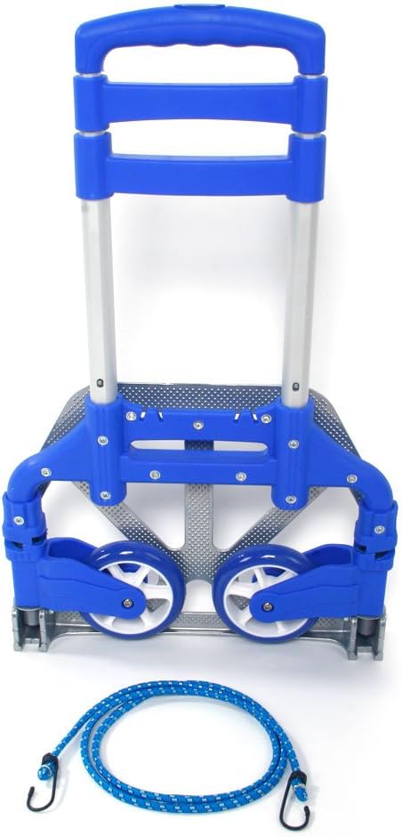 Kcelarec 165 lbs Portable Folding Hand Truck Aluminium Luggage Trolley Cart and Dolly Capacity with Bungee Cord