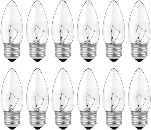 SCOMX 40W Equivalent Incandescent Torpedo Tip Chandelier with Crystal Clear Incandescent Light