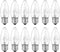 SCOMX 40W Equivalent Incandescent Torpedo Tip Chandelier with Crystal Clear Incandescent Light