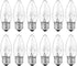 SCOMX 40W Equivalent Incandescent Torpedo Tip Chandelier with Crystal Clear Incandescent Light