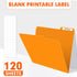PANDRI File Folder, 120 Pack, 1/3 Cut Tab, Letter Size, Filing Folder for Office School Business, Orange