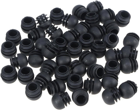 Roleader 50pcs Black Round Plastic Tubing Plug Caps, Thickened Pp Chair Leg End