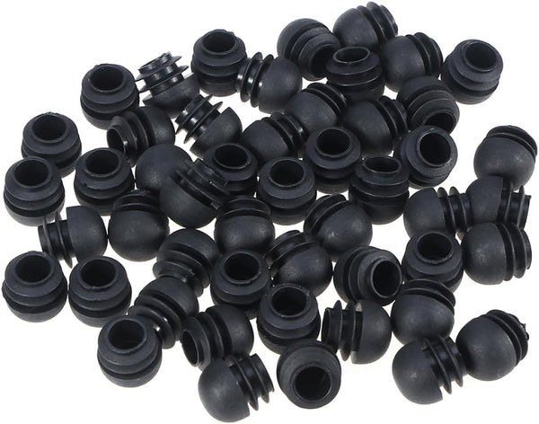 Roleader 50pcs Black Round Plastic Tubing Plug Caps, Thickened Pp Chair Leg End