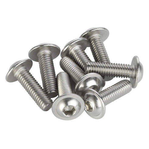MewuDecor M4-0.7 x 8mm Flanged Button Head Socket Cap Screws, Stainless Steel 18-8, 50 PCS