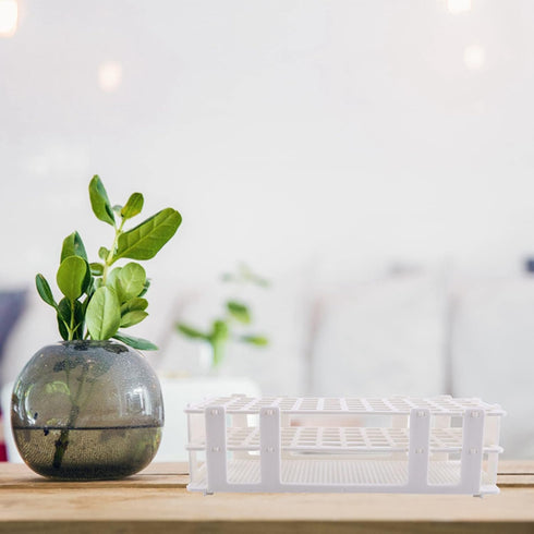 Plastic Test Tube Rack, Detachable Holder Storage Stand, Holds 60 for 16mm Dia. Tubes, White