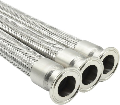 SAHUL 1pcs 1.5" 2" 304 (19-45mm 300-2000mm Brewing/Dairy(300mm,OD19mm TC50.5) & Tri Clamp Flexible Hose - Stainless