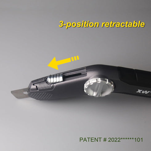 XW Retractable Carpet Knife with Twist-lock Design, Heavy Duty Zinc Alloy Knife with Blade Storage, Extra 5 Blades Included. by XW