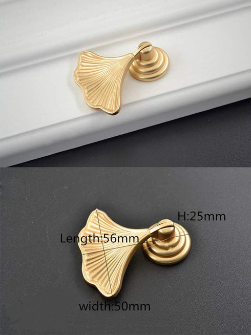 Generic Modern fashion creative ginkgo leaf single hole drawer knob bookcase shoe cabinet bedside table fan-shaped