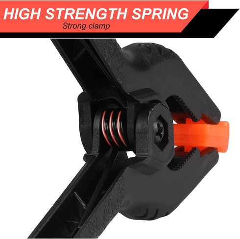 8 Pack Spring Clamps, 4.5inch Plastic Clips, Heavy Duty Small Backdrop Clips for Crafts, Photography Studios, Black